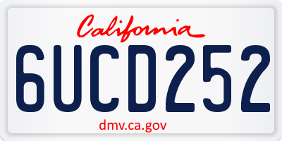 CA license plate 6UCD252