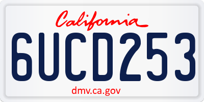 CA license plate 6UCD253
