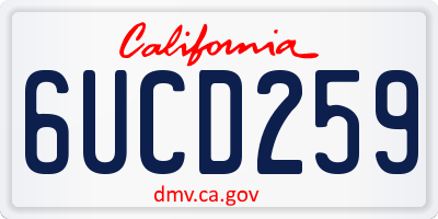 CA license plate 6UCD259