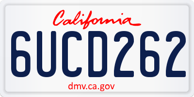CA license plate 6UCD262