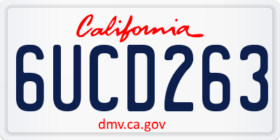CA license plate 6UCD263