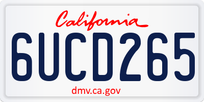 CA license plate 6UCD265