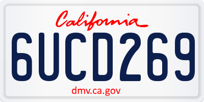 CA license plate 6UCD269