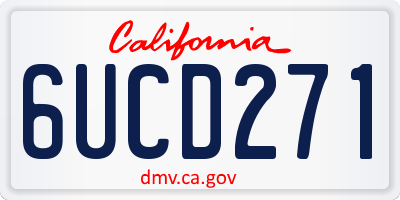 CA license plate 6UCD271