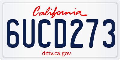CA license plate 6UCD273