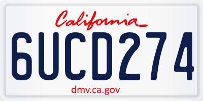 CA license plate 6UCD274