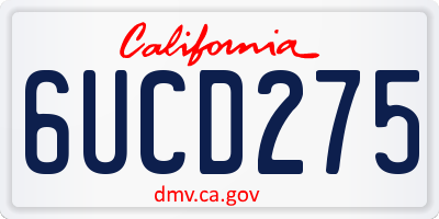 CA license plate 6UCD275