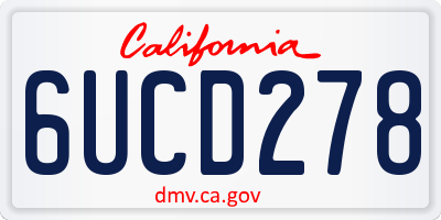 CA license plate 6UCD278