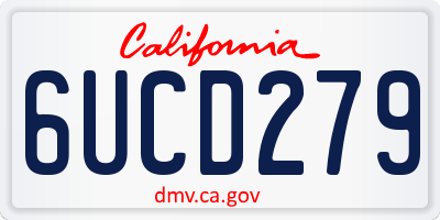 CA license plate 6UCD279