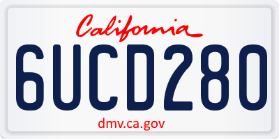 CA license plate 6UCD280