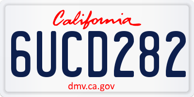 CA license plate 6UCD282