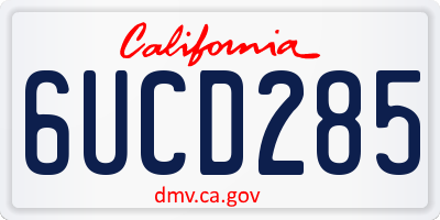 CA license plate 6UCD285