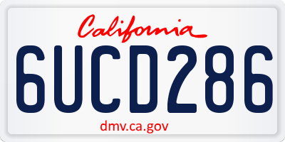 CA license plate 6UCD286