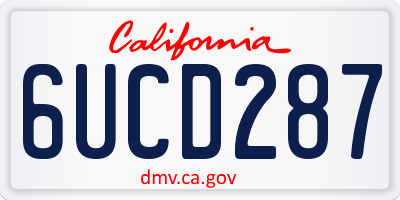 CA license plate 6UCD287