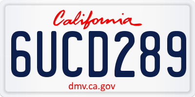 CA license plate 6UCD289