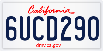 CA license plate 6UCD290