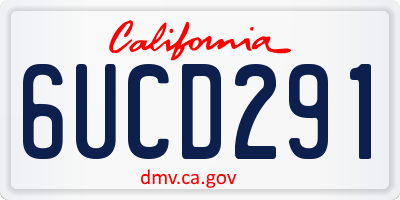 CA license plate 6UCD291