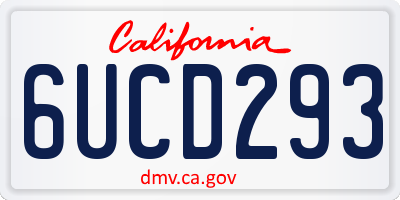 CA license plate 6UCD293