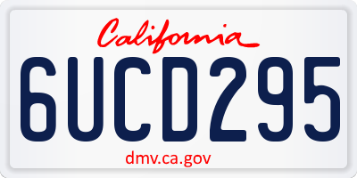 CA license plate 6UCD295