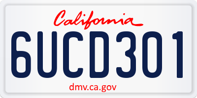 CA license plate 6UCD301