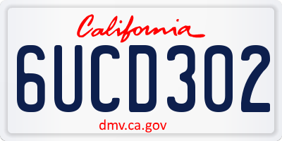 CA license plate 6UCD302