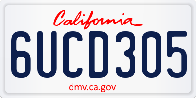 CA license plate 6UCD305
