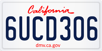 CA license plate 6UCD306