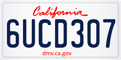 CA license plate 6UCD307