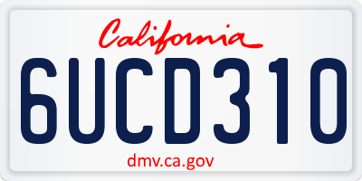 CA license plate 6UCD310