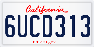 CA license plate 6UCD313