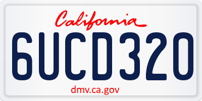 CA license plate 6UCD320