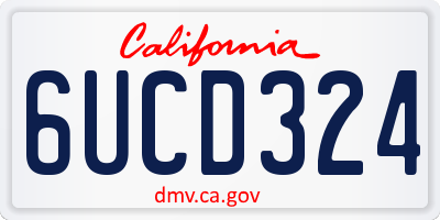 CA license plate 6UCD324