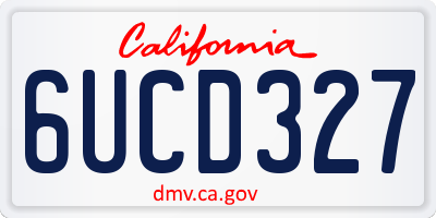 CA license plate 6UCD327
