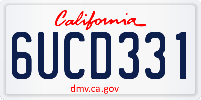 CA license plate 6UCD331