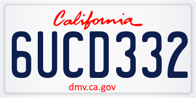 CA license plate 6UCD332