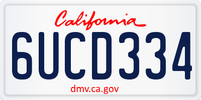 CA license plate 6UCD334
