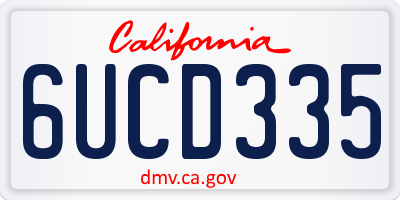 CA license plate 6UCD335