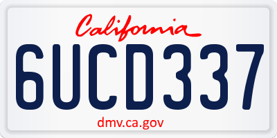 CA license plate 6UCD337