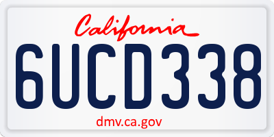 CA license plate 6UCD338