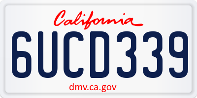 CA license plate 6UCD339