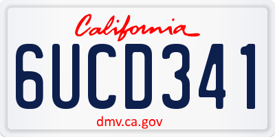CA license plate 6UCD341
