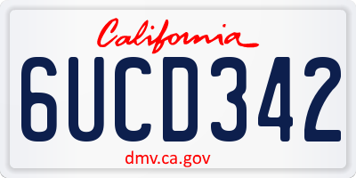 CA license plate 6UCD342