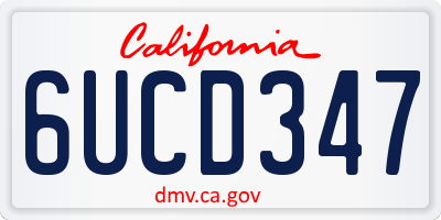 CA license plate 6UCD347