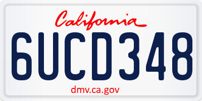 CA license plate 6UCD348