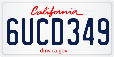 CA license plate 6UCD349