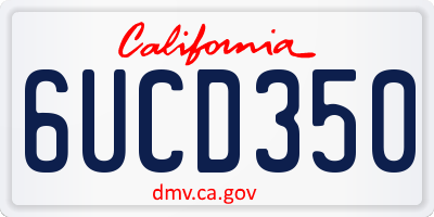 CA license plate 6UCD350
