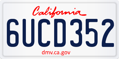 CA license plate 6UCD352