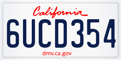 CA license plate 6UCD354