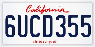CA license plate 6UCD355
