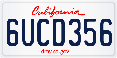 CA license plate 6UCD356